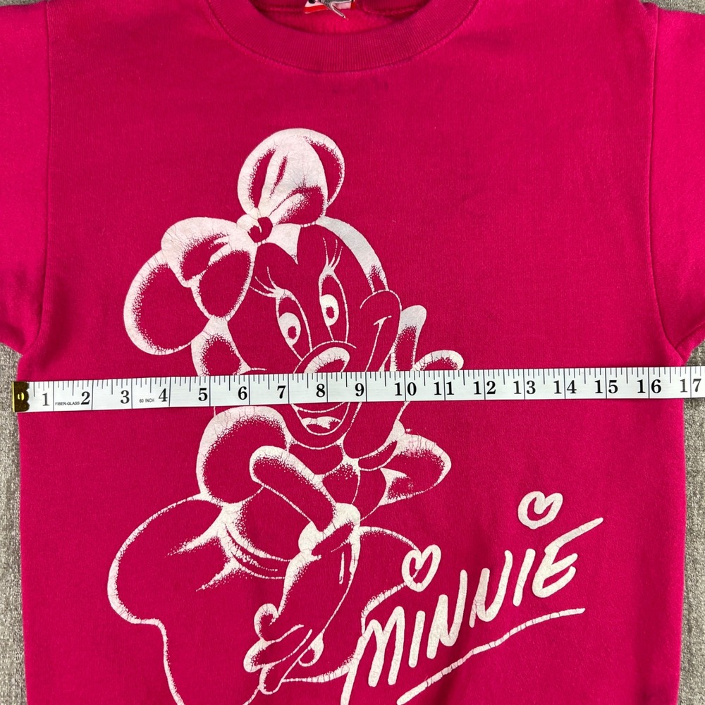 Vintage Disney Designs Sweatshirt Women Small Pink Minnie Mouse Graphic USA Made - Picture 4 of 8